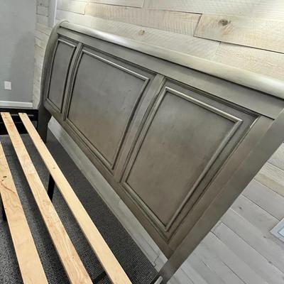 Lot 10 Gray King Size bed Sleigh style