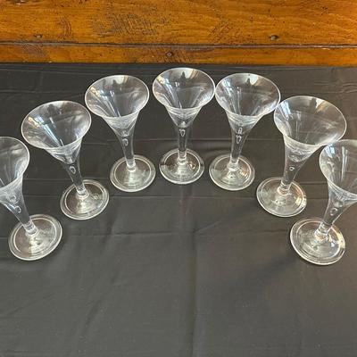 Beautiful Pulled Stem Wine or Champagne Glasses