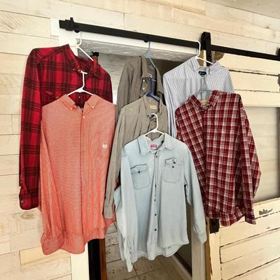 Lot 15 mens long sleeve shirts (7) XL