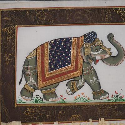 MUGHAI PAINTING EASTERN INDIAN Rajasthaui SCENIC, ELEPHANT & ALSO EGYPTIAN PAINTING ON PAPRUS OF BIRDS
