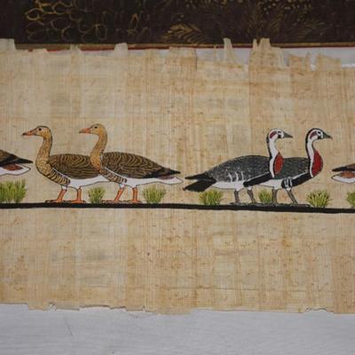 MUGHAI PAINTING EASTERN INDIAN Rajasthaui SCENIC, ELEPHANT & ALSO EGYPTIAN PAINTING ON PAPRUS OF BIRDS