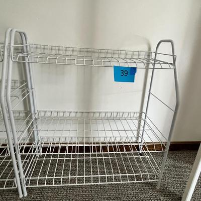 Lot 39 white metal shoe rack (25w, 27t, 12d) #1