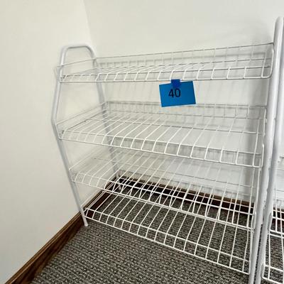 Lot 40 white metal shoe rack (25w, 27t, 12d) #2