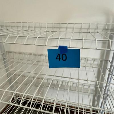 Lot 40 white metal shoe rack (25w, 27t, 12d) #2