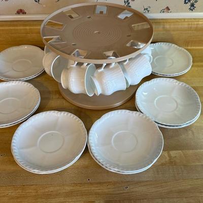 Two sets of Coffee Mugs and Plates