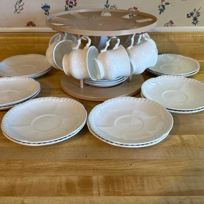 Two sets of Coffee Mugs and Plates