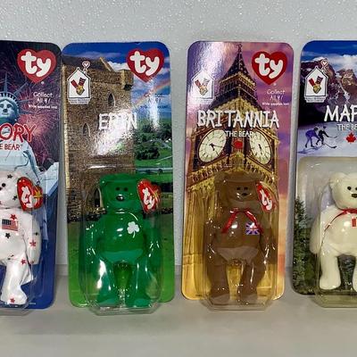 Complete Set of Four (4) 1999 McDonalds Miniature Beanie Babies, MOC