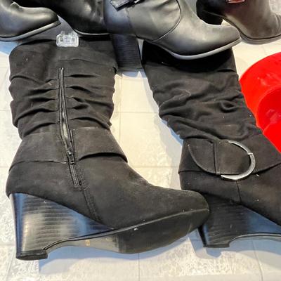 Lot 51 womens black boots (3-pair) Sofft & Brinley (8.5)