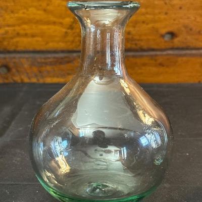 Vintage Hand Blown Glass Decanters and Ceramic Wine Holders