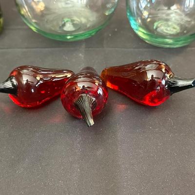 Vintage Hand Blown Glass Decanters and Ceramic Wine Holders