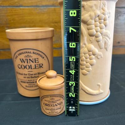 Vintage Hand Blown Glass Decanters and Ceramic Wine Holders