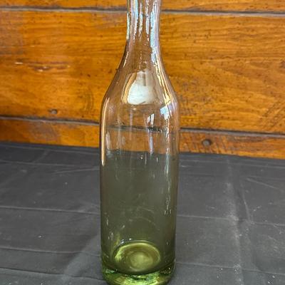 Vintage Hand Blown Glass Decanters and Ceramic Wine Holders