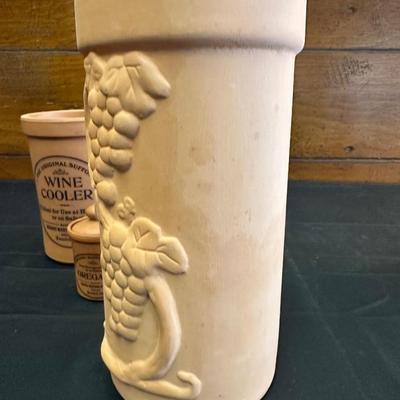 Vintage Hand Blown Glass Decanters and Ceramic Wine Holders