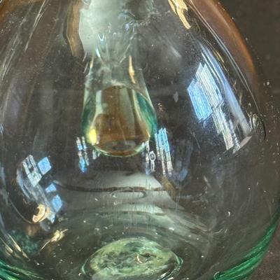 Vintage Hand Blown Glass Decanters and Ceramic Wine Holders