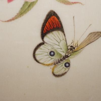 ANTIQUE PAINTINGS OF FINE PAPER OF BUTTERFLIES & FLORAL