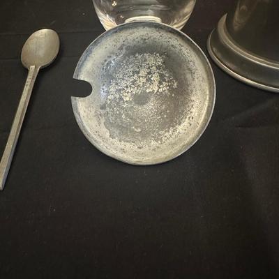 Vintage Stieff Pewter Mug/Beer Stien and Jam Glass Jar