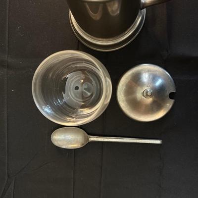 Vintage Stieff Pewter Mug/Beer Stien and Jam Glass Jar