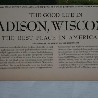 1948 LIFE MAGAZINE "THE GOOD LIFE IN MADISON, WI"