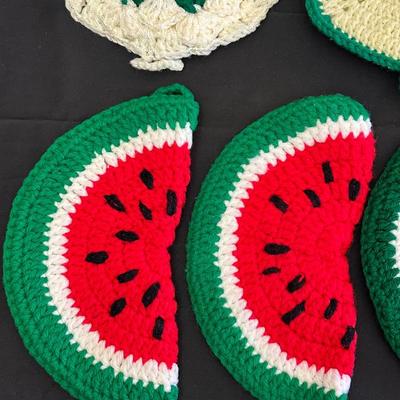 Lot of Vintage Hand Knitted Pot Holders