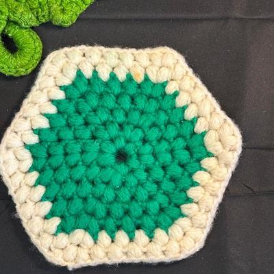 Lot of Vintage Hand Knitted Pot Holders