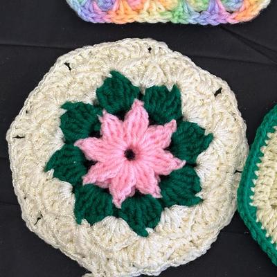 Lot of Vintage Hand Knitted Pot Holders