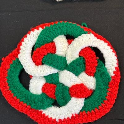Lot of Vintage Hand Knitted Pot Holders