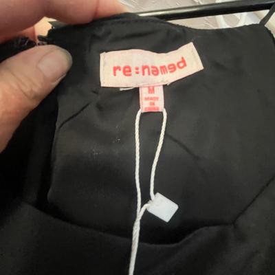 Lot 74 black top and red and black flare skirt with tags still on (S)
