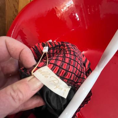 Lot 74 black top and red and black flare skirt with tags still on (S)