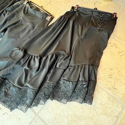 Lot 75 2 black skirts, 1 black yoga pants (2M, 1S)