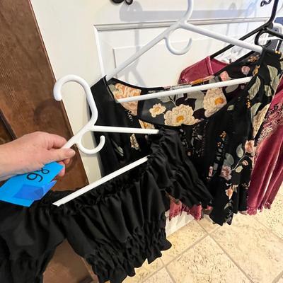Lot 86 9 tops - miscellaneous fits - halter top, off-the-shoulder, and flowy tops (XS, S, M, L)