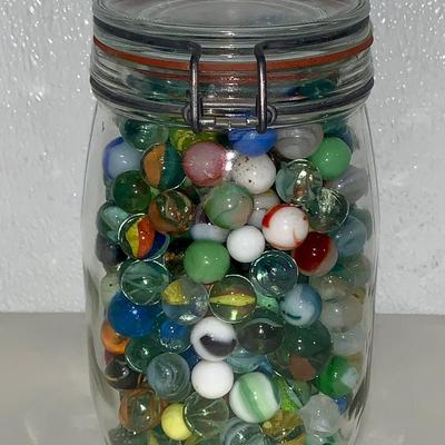 Large Jar of Vintage Marbles