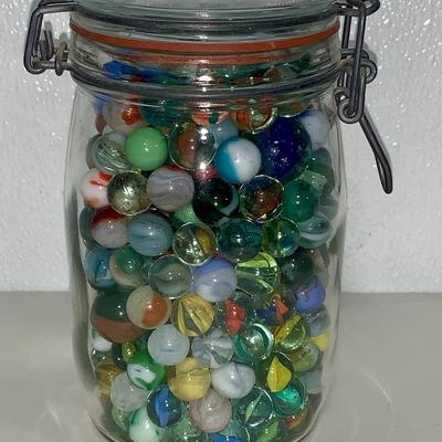 Large Jar of Vintage Marbles