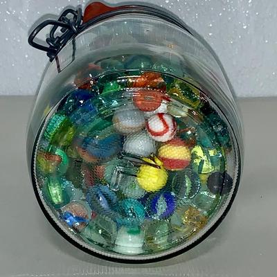 Large Jar of Vintage Marbles