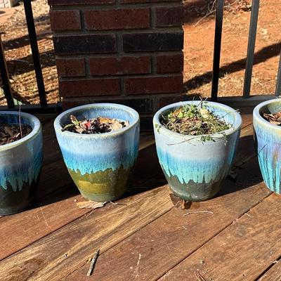 Aqua 2-tone Ceramic Planters