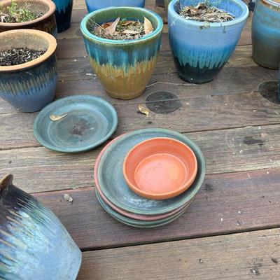 Aqua 2-tone Ceramic Planters