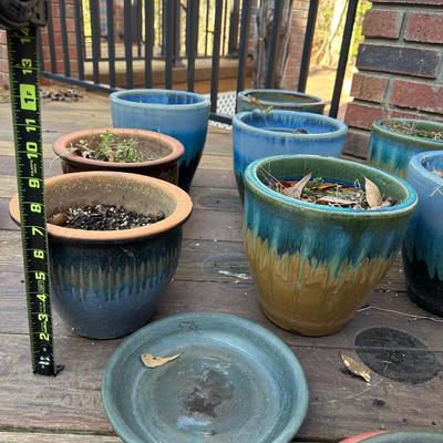 Aqua 2-tone Ceramic Planters