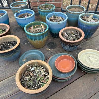 Aqua 2-tone Ceramic Planters