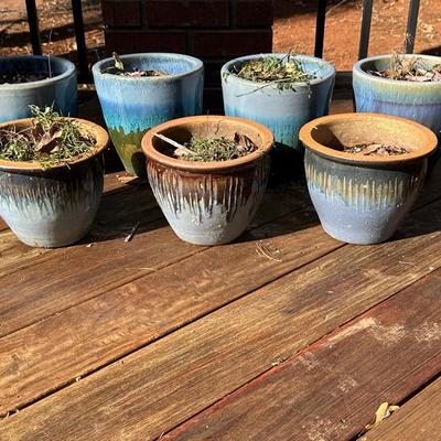 Aqua 2-tone Ceramic Planters