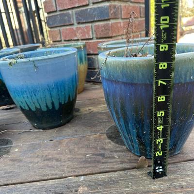 Aqua 2-tone Ceramic Planters