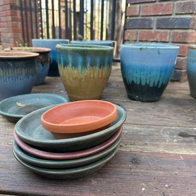 Aqua 2-tone Ceramic Planters