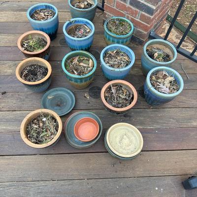 Aqua 2-tone Ceramic Planters