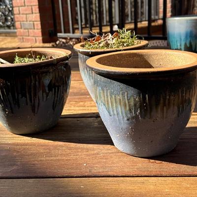 Aqua 2-tone Ceramic Planters