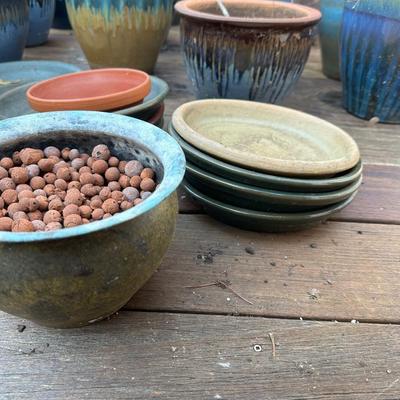 Aqua 2-tone Ceramic Planters