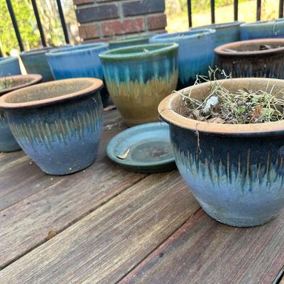 Aqua 2-tone Ceramic Planters