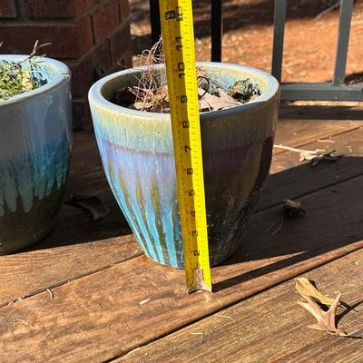 Aqua 2-tone Ceramic Planters