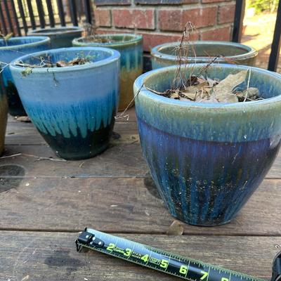 Aqua 2-tone Ceramic Planters