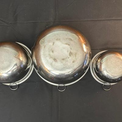 Presto Electric Skillet, Vintage Stainless Steel Bowls and Farberware Skillet