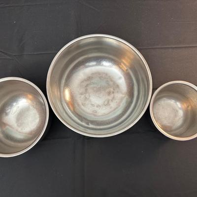 Presto Electric Skillet, Vintage Stainless Steel Bowls and Farberware Skillet