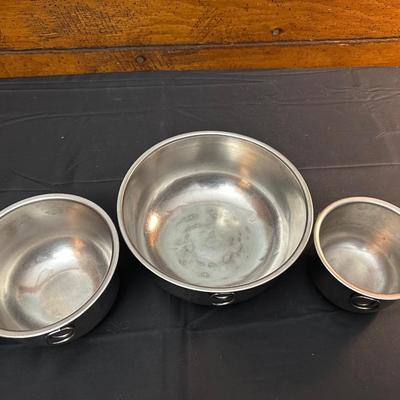 Presto Electric Skillet, Vintage Stainless Steel Bowls and Farberware Skillet