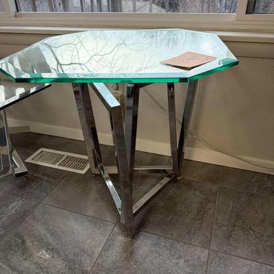 Lot 5: Lenox Octagon Glass Coffee & Side Table